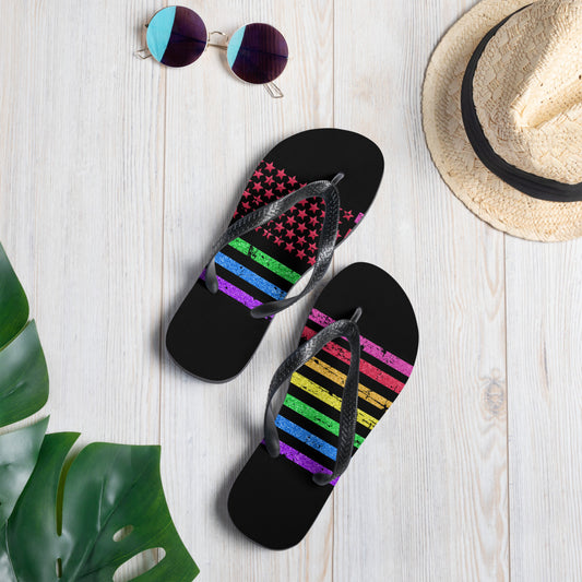 Pride American Flag Flip-Flops